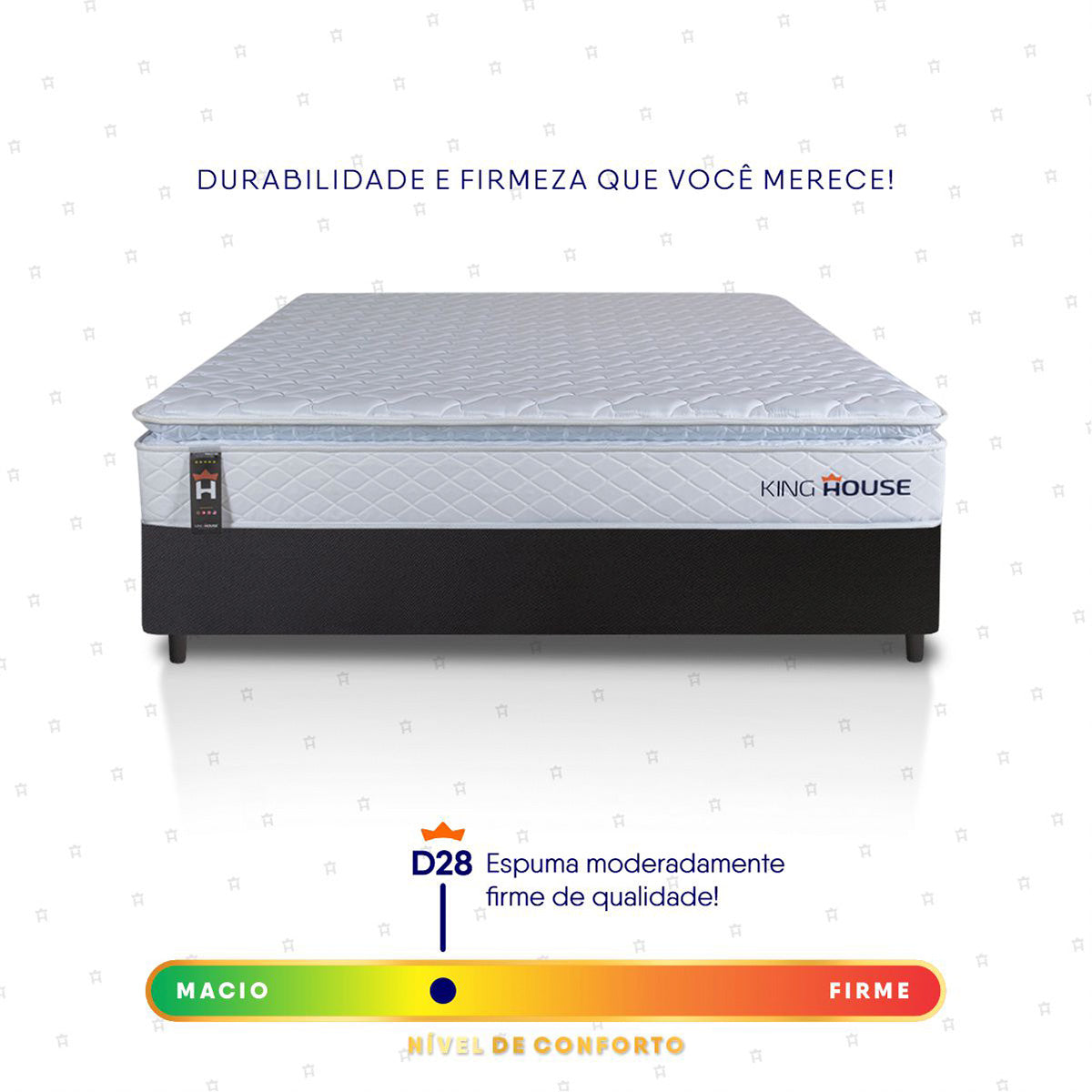 Cama Box Luanda Espuma D28 Viúva 128x188 Preto King House
