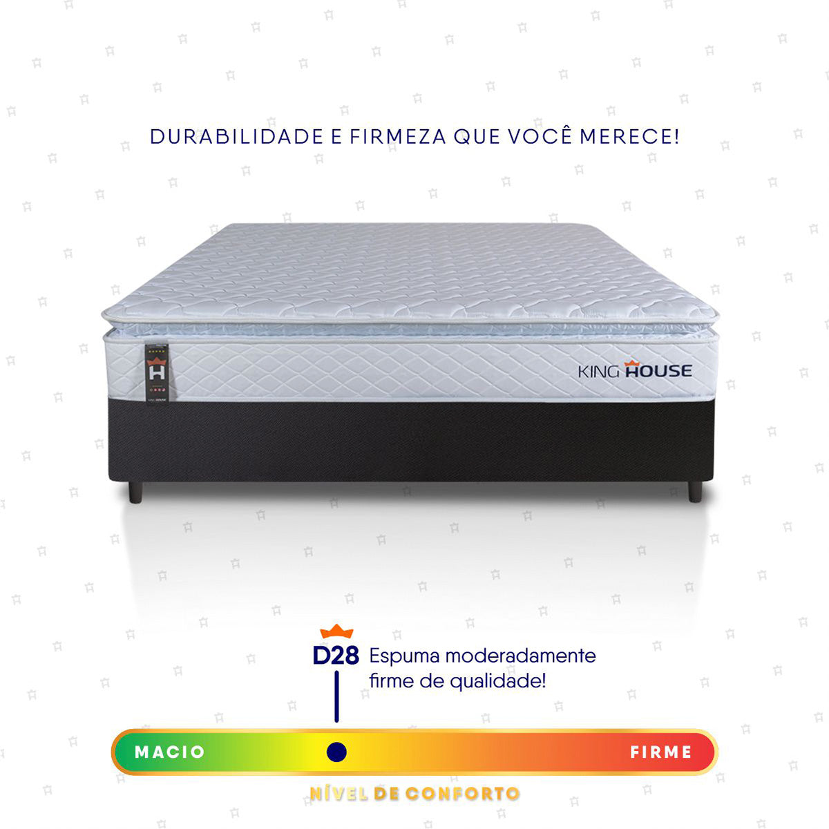 Cama Box Luanda Espuma D28 Casal 138x188 Preto King House