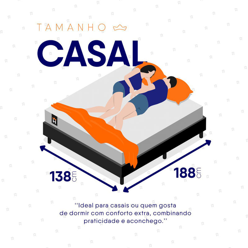 Cama Box Luanda Espuma D28 Casal 138x188 Preto King House