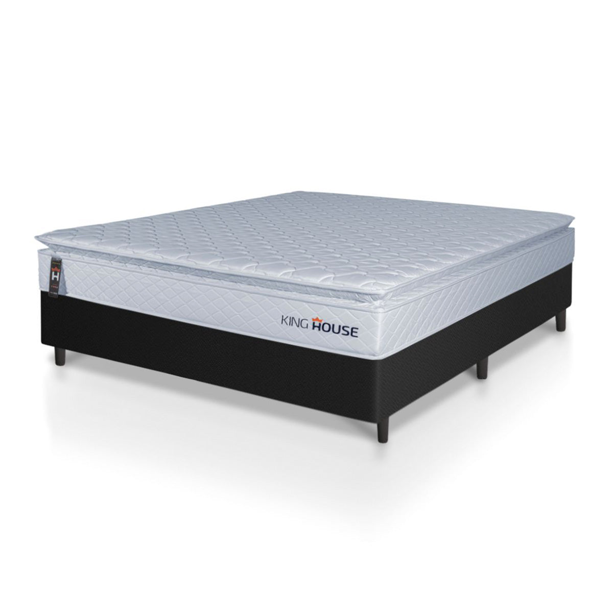 Cama Box Luanda Espuma D28 Casal 138x188 Preto King House