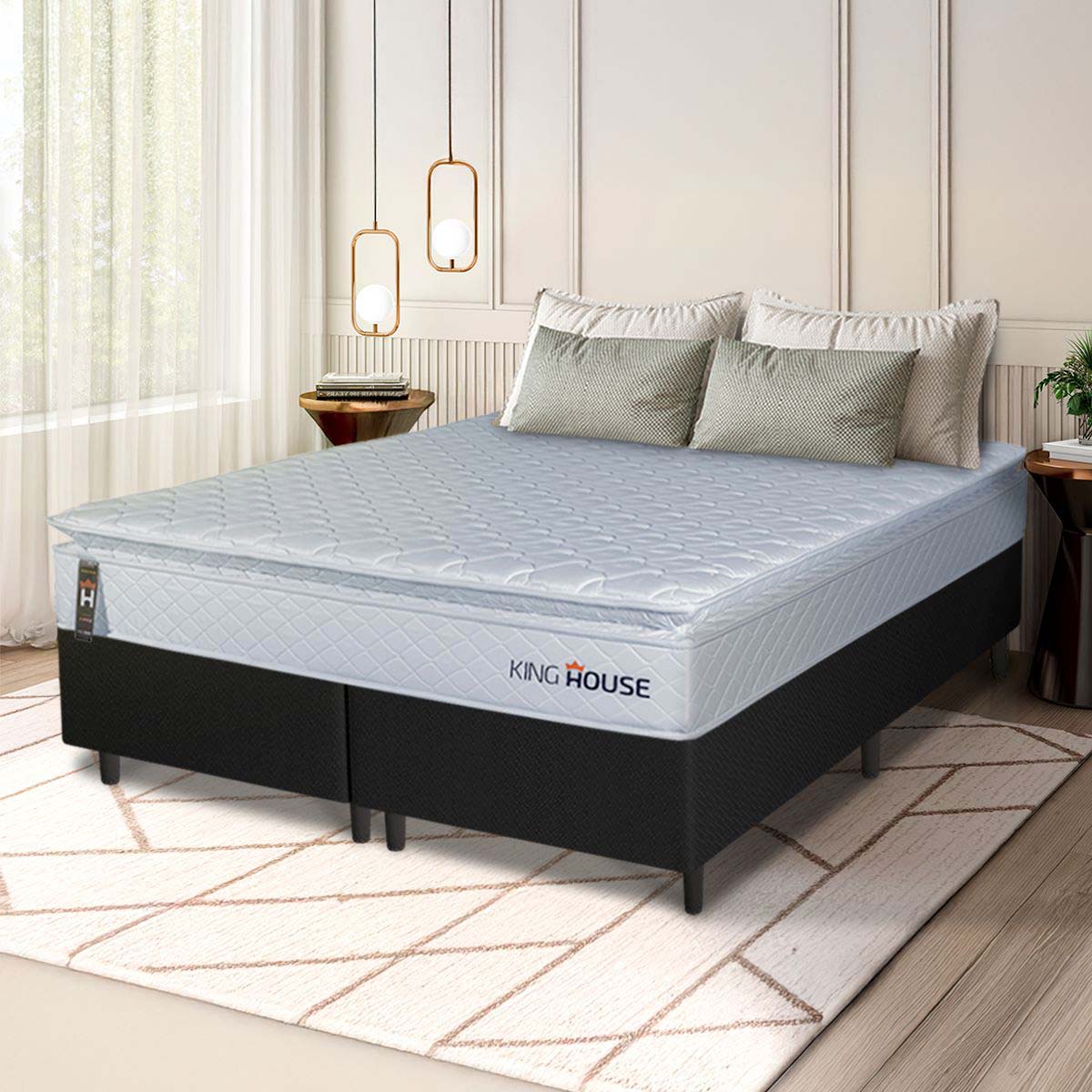 Cama Box Luanda Espuma D28 King 193x203 Preto King House
