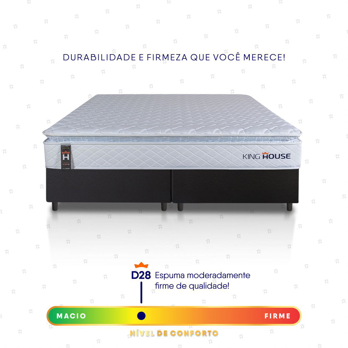 Cama Box Luanda Espuma D28 King 193x203 Preto King House