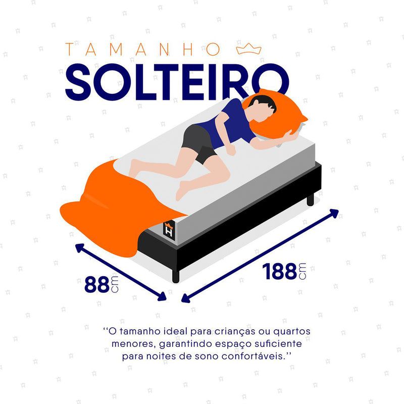 Cama Box Luanda Espuma D28 Solteiro 88x188 Preto King House