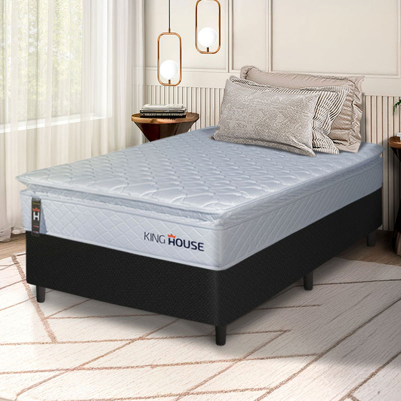 Cama Box Luanda Espuma D28 Solteirão 96x203 Preto King House