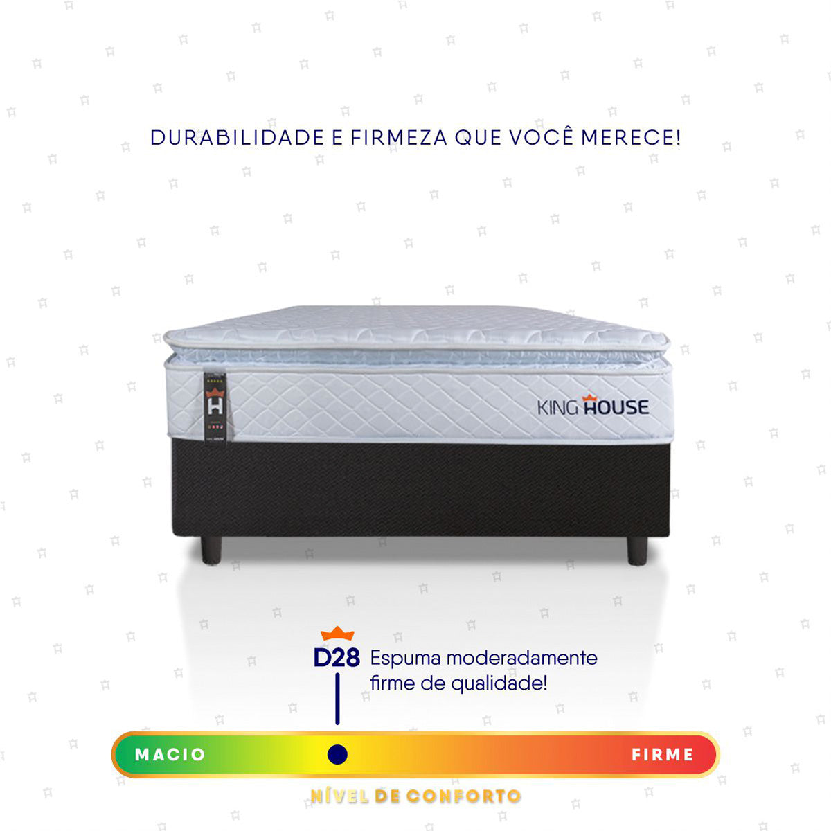 Cama Box Luanda Espuma D28 Solteirão 96x203 Preto King House