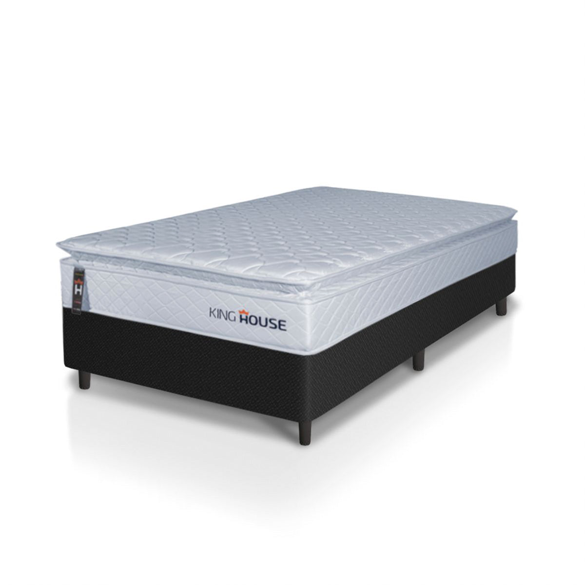 Cama Box Luanda Espuma D28 Solteirão 96x203 Preto King House