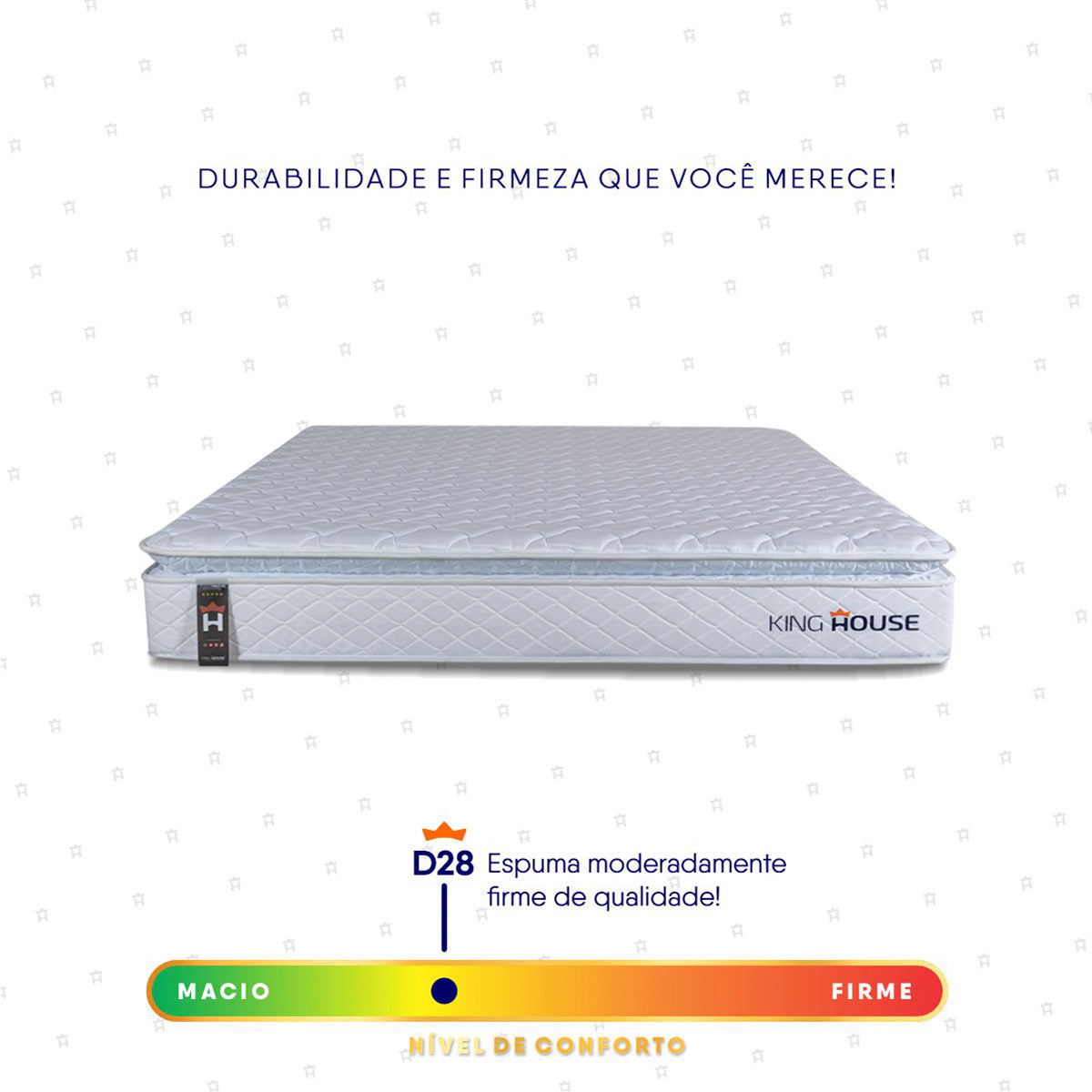 Colchão Luanda Branco Espuma D28 King 193x203x24