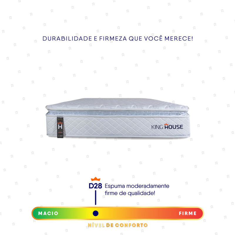 Colchão Luanda Branco Espuma D28 Solteiro 88x188x24
