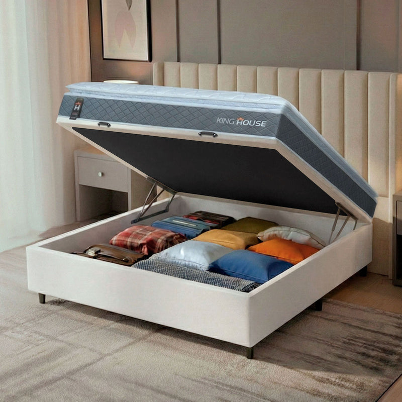 Cama Box Baú Luanda Espuma D28 Casal 138x188 King House