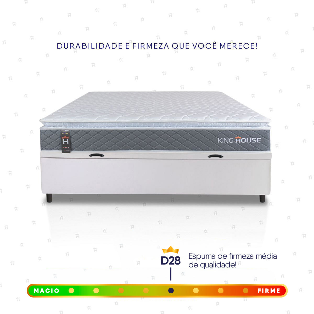 Cama Box Baú Luanda Espuma D28 Casal 138x188 King House