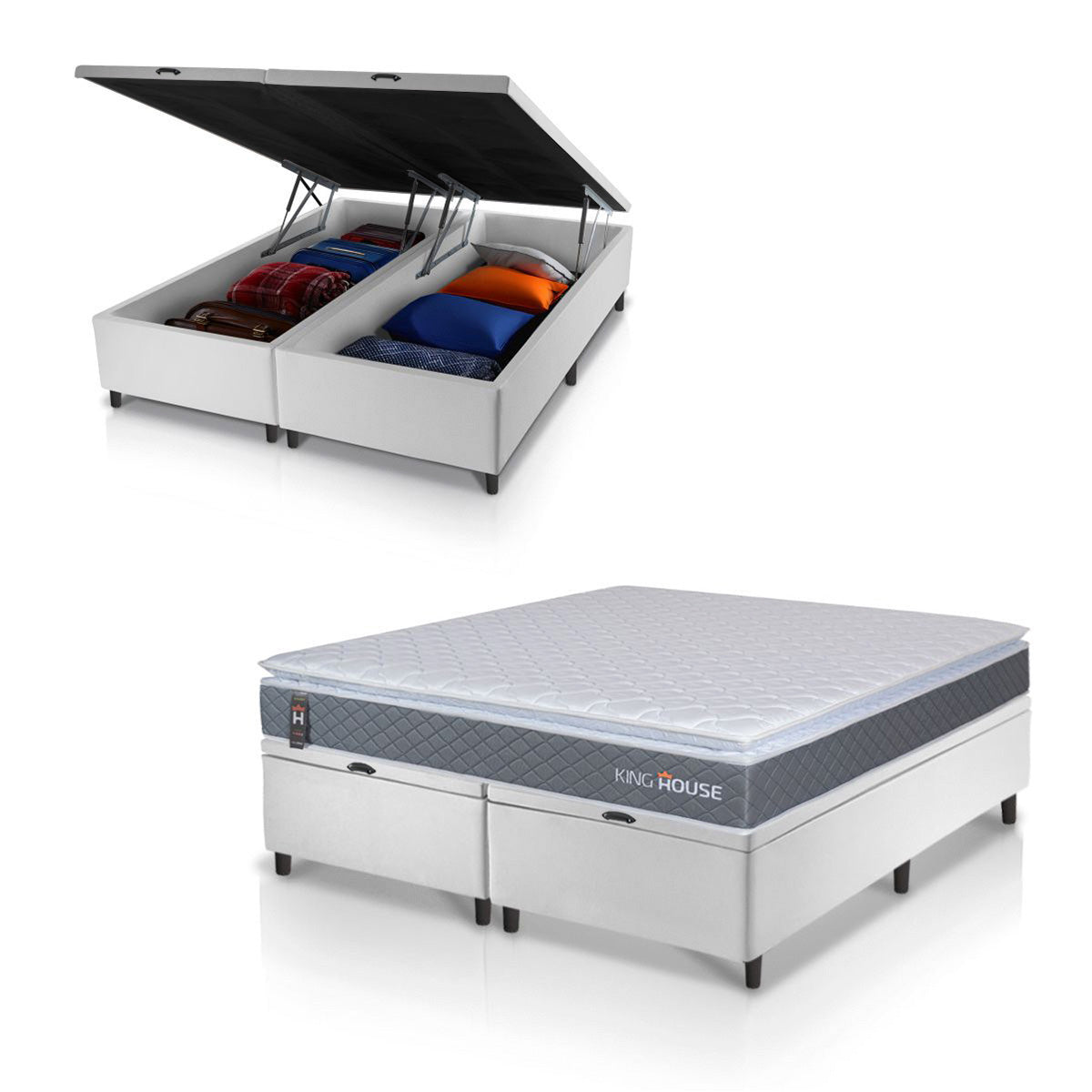 Cama Box Baú Luanda Espuma D28 Queen 158x198 King House