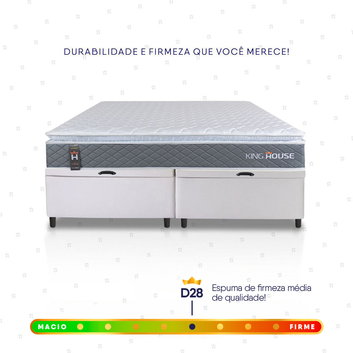 Cama Box Baú Luanda Espuma D28 King 193x203 King House