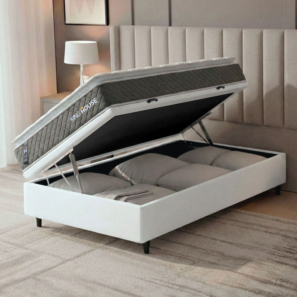 Cama Box Baú Luanda Espuma D28 Solteiro 88x188 King House