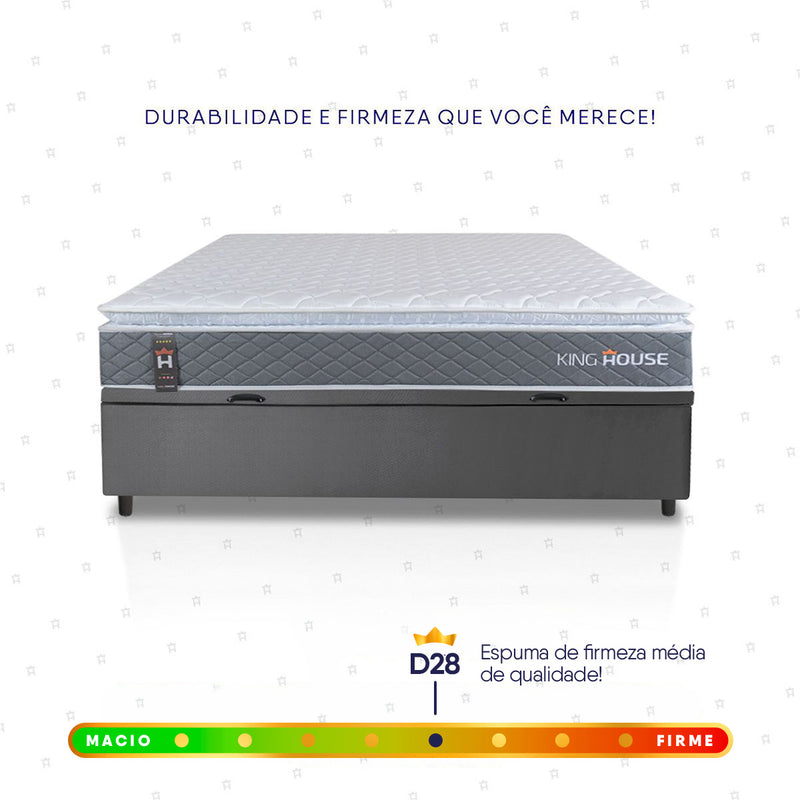 Cama Box Baú Luanda Espuma D28 Casal 138x188 King House