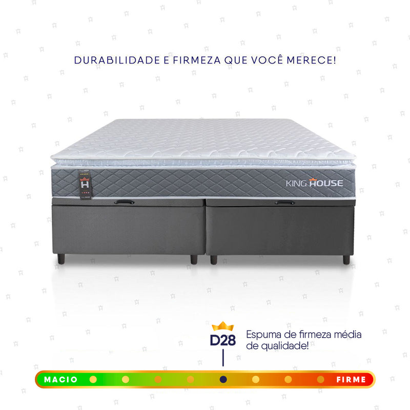 Cama Box Baú Luanda Espuma D28 Queen 158x198 King House