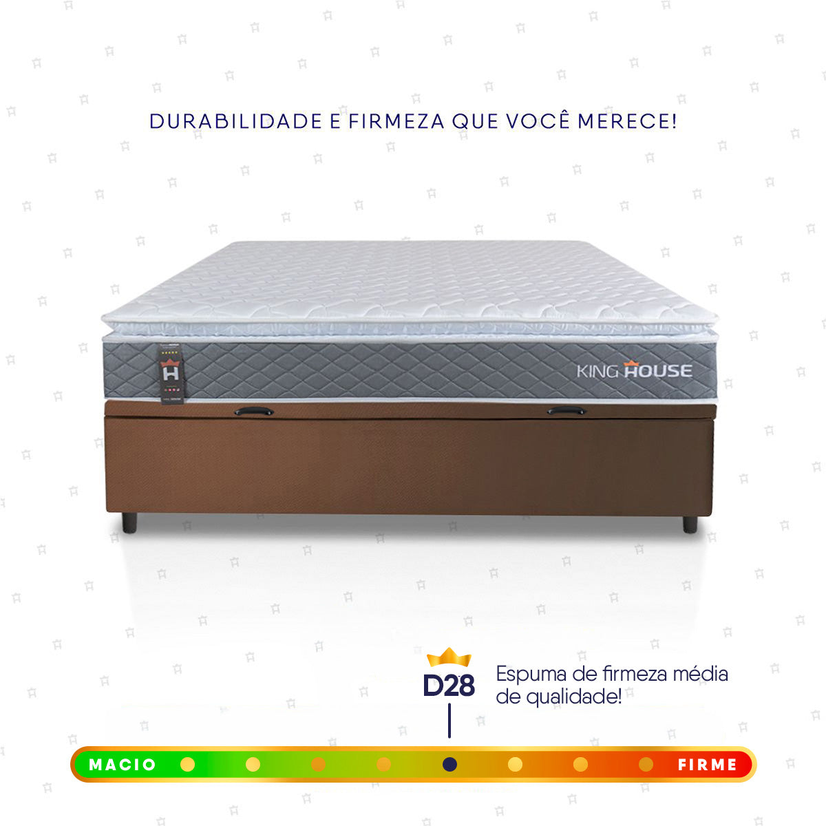 Cama Box Baú Luanda Espuma D28 Casal 138x188 King House