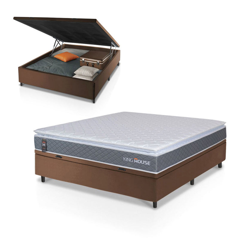 Cama Box Baú Luanda Espuma D28 Casal 138x188 King House