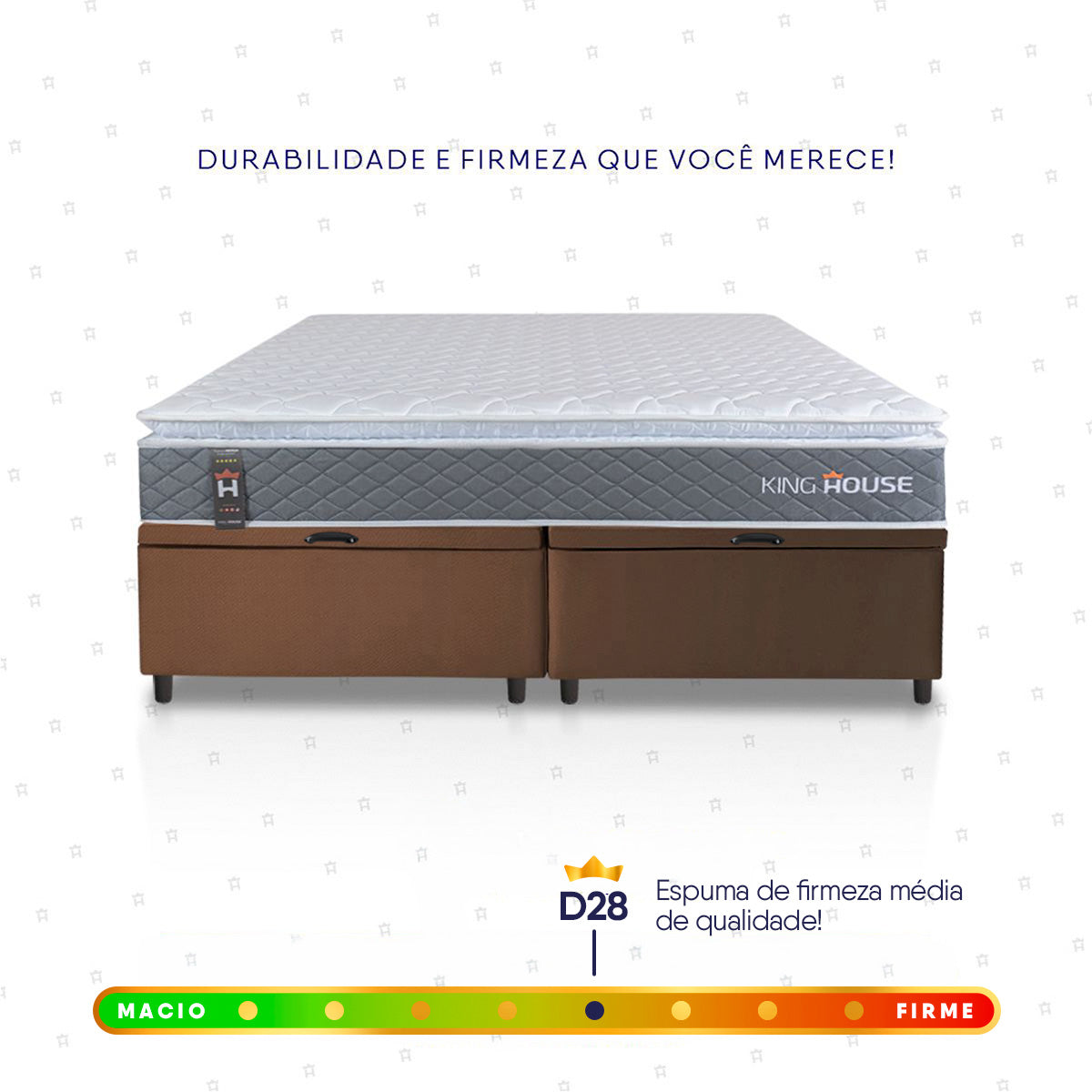 Cama Box Baú Luanda Espuma D28 King 193x203 King House