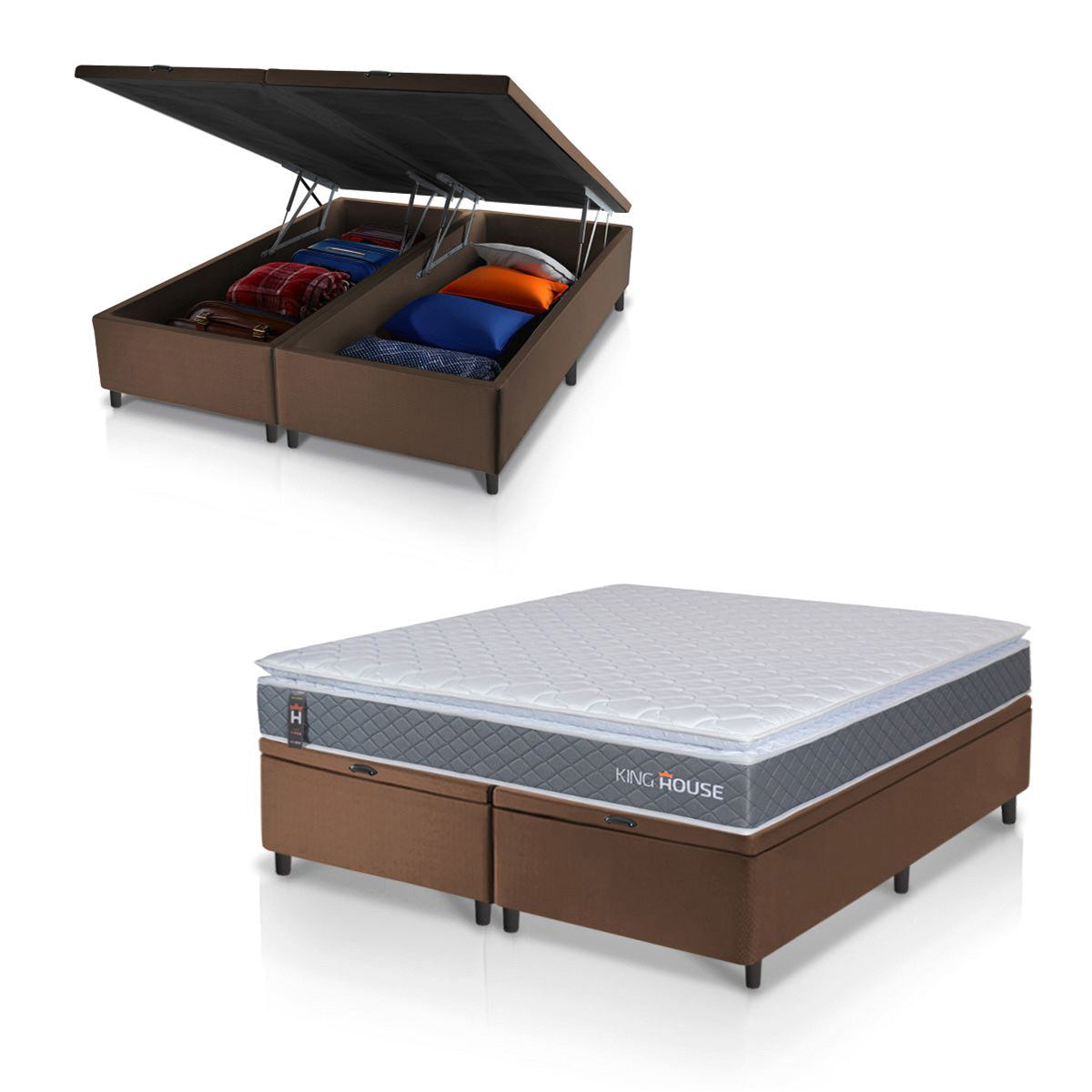 Cama Box Baú Luanda Espuma D28 King 193x203 King House