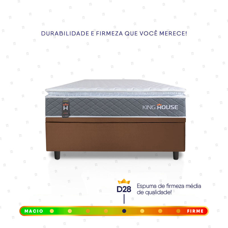 Cama Box Baú Luanda Espuma D28 Solteirão 96x203 King House