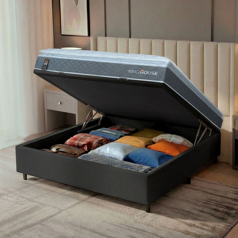 Cama Box Baú Luanda Espuma D28 Casal 138x188 King House