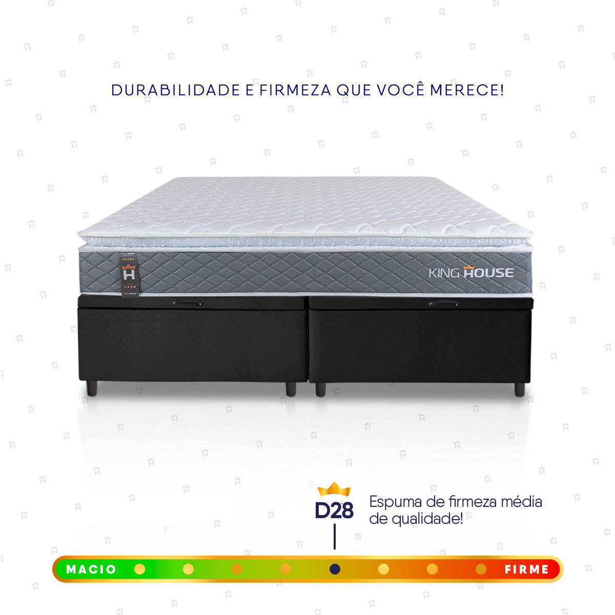 Cama Box Baú Luanda Espuma D28 King 193x203 Preto King House