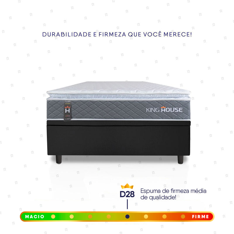 Cama Box Baú Luanda Espuma D28 Solteiro 88x188 King House