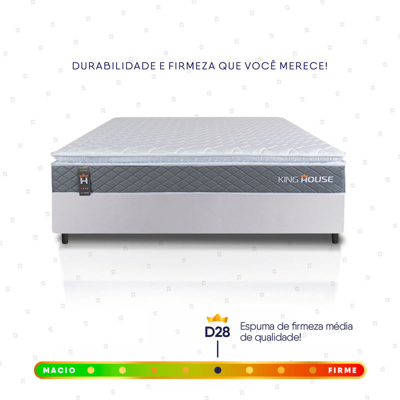 Cama Box Luanda Espuma D28 Viúva 128x188 Branco King House