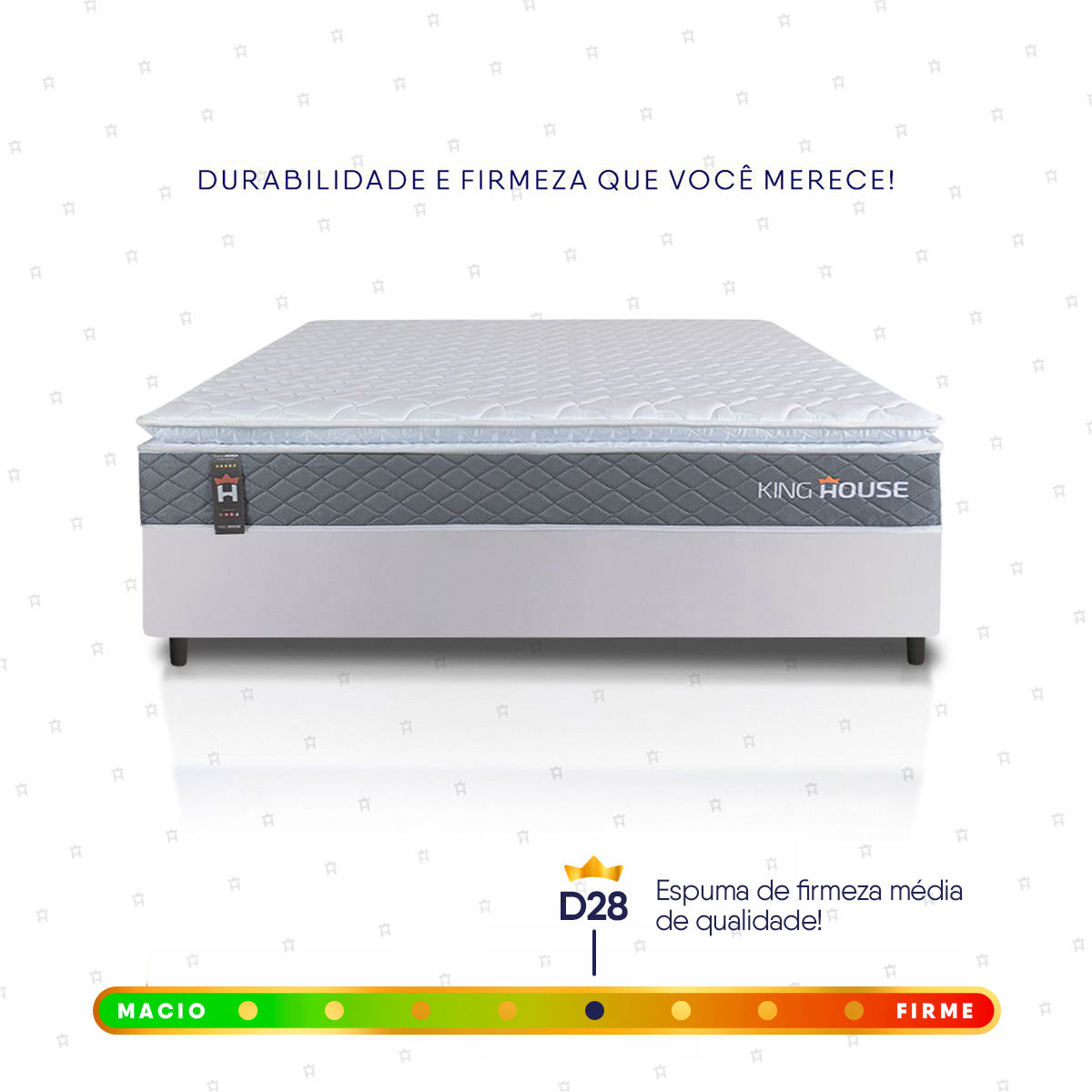 Cama Box Luanda Espuma D28 Casal 138x188 Branco King House