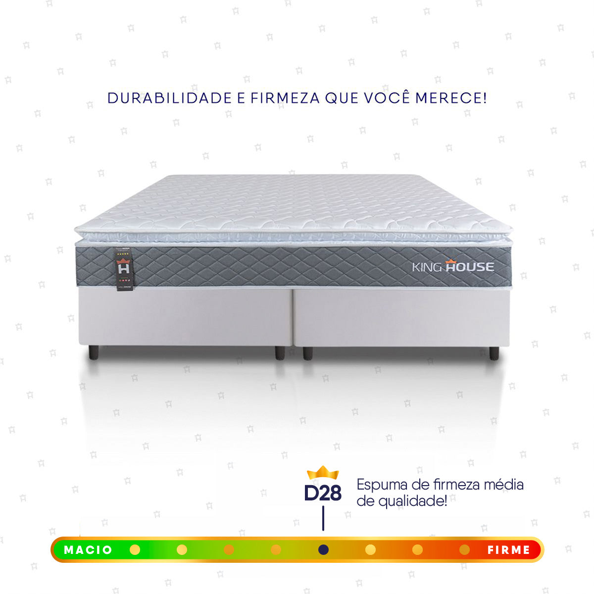 Cama Box Luanda Espuma D28 King 193x203 Branco King House