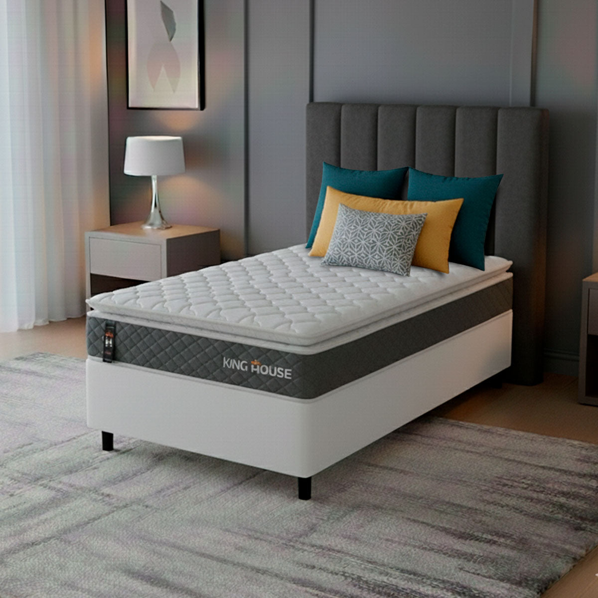 Cama Box Luanda Espuma D28 Solteiro 88x188 Branco King House