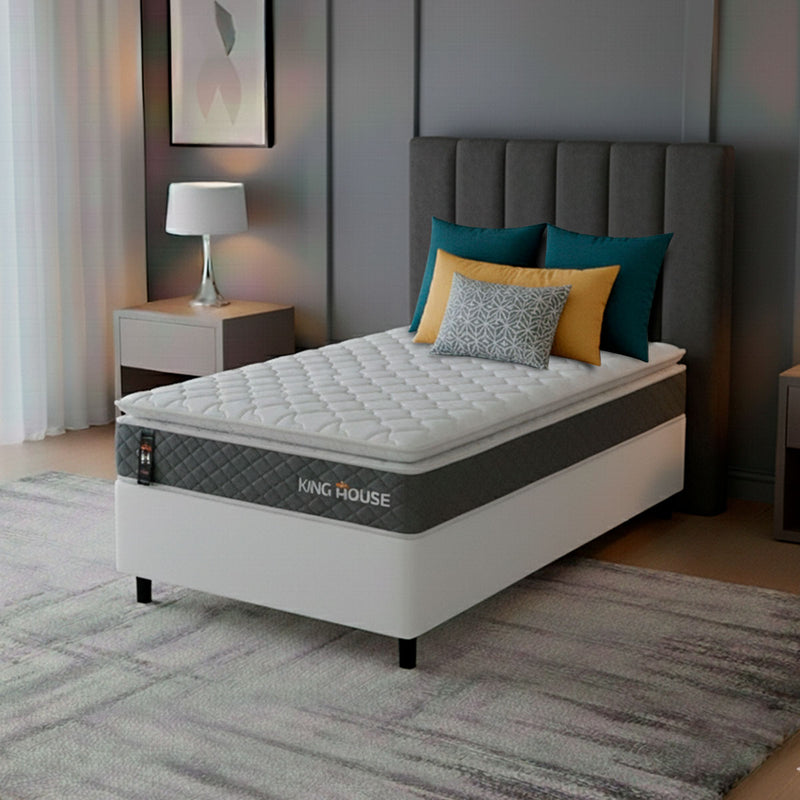 Cama Box Luanda Espuma D28 Solteiro 88x188 Branco King House
