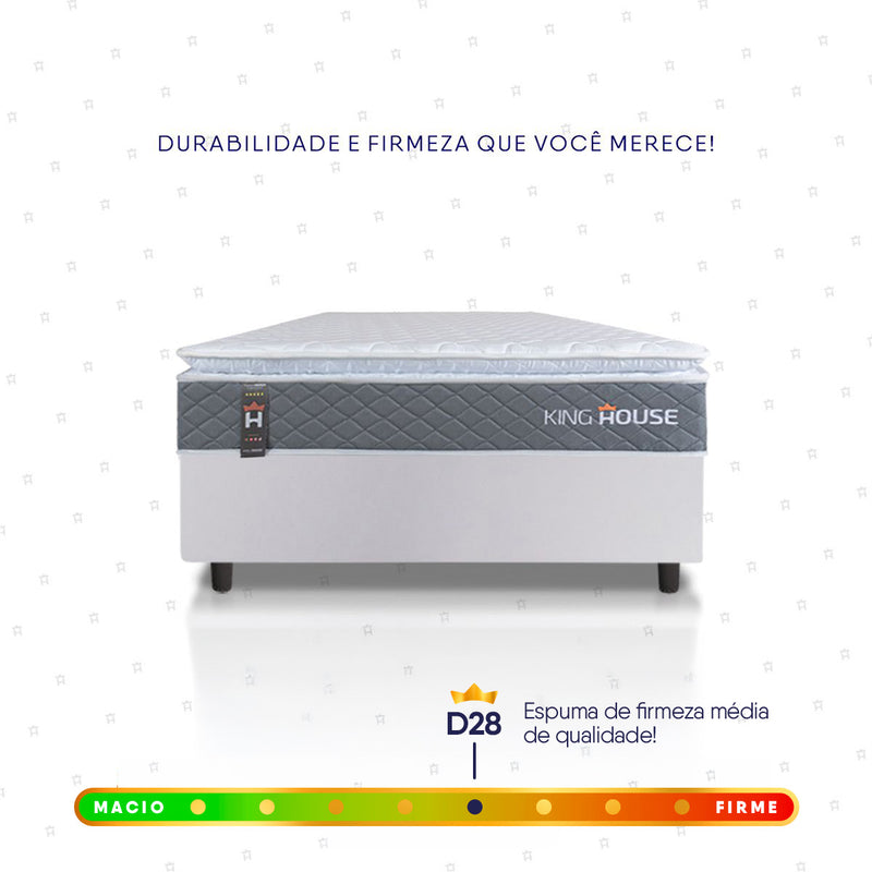 Cama Box Luanda Espuma D28 Solteiro 96x203 Branco King House