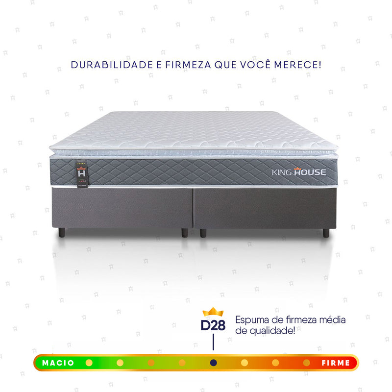 Cama Box Luanda Espuma D28 Queen 158x198 Cinza King House