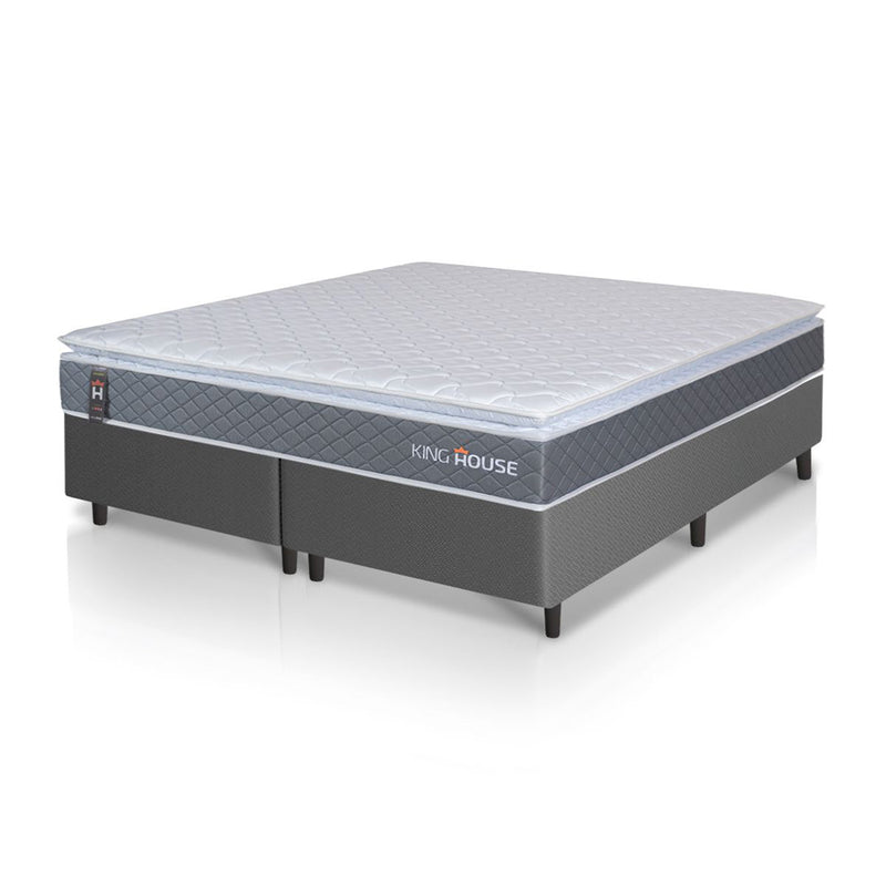 Cama Box Luanda Espuma D28 Queen 158x198 Cinza King House