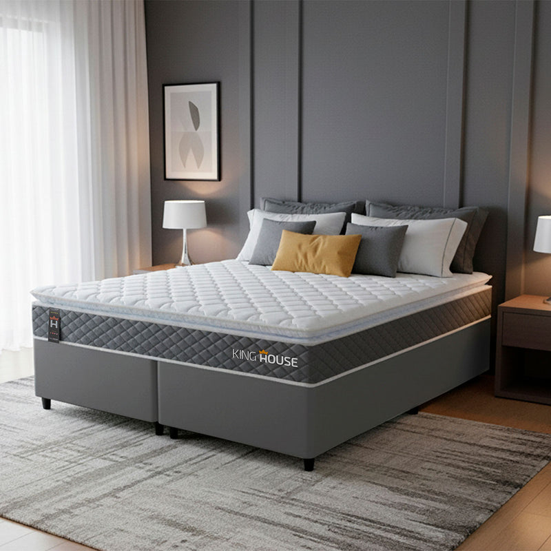 Cama Box Luanda Espuma D28 King 193x203 Cinza King House