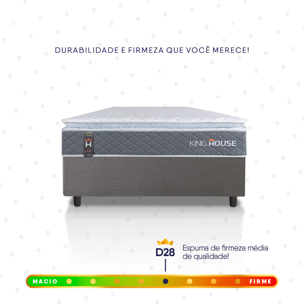 Cama Box Luanda Espuma D28 Solteirão 96x203 Cinza King House
