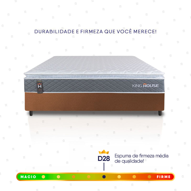 Cama Box Luanda Espuma D28 Viúva 128x188 Marrom King House