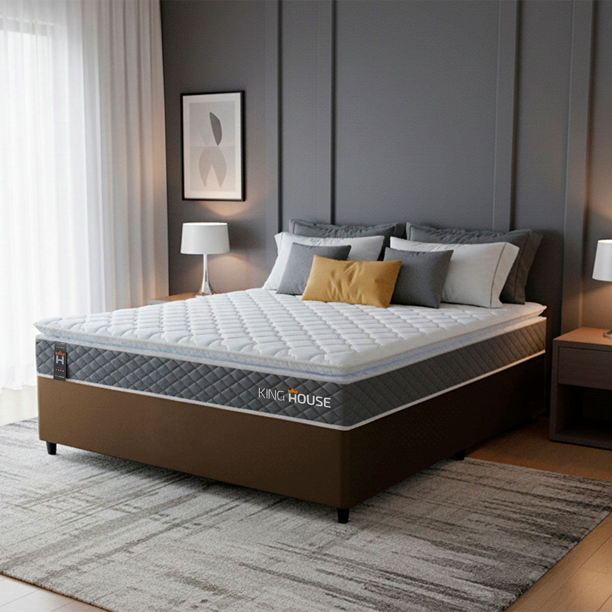 Cama Box Luanda Espuma D28 Casal 138x188 Marrom King House
