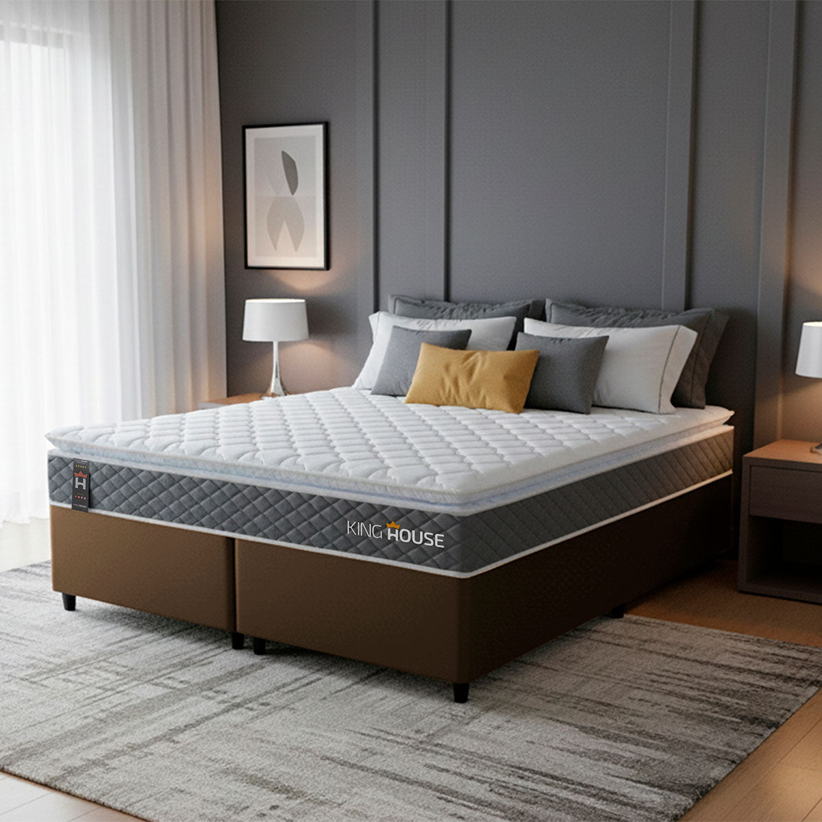 Cama Box Luanda Espuma D28 Queen 158x198 Marrom King House