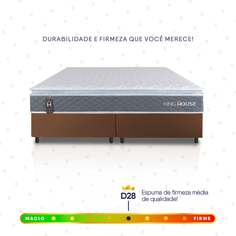Cama Box Luanda Espuma D28 Queen 158x198 Marrom King House