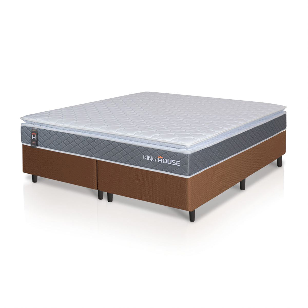 Cama Box Luanda Espuma D28 Queen 158x198 Marrom King House