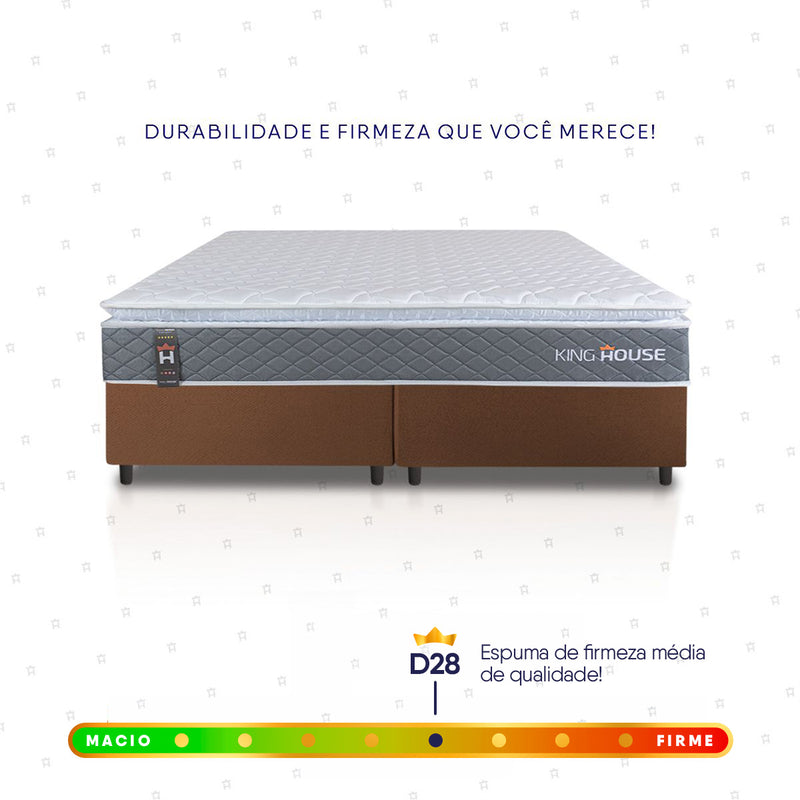 Cama Box Luanda Espuma D28 King 193x203 Marrom King House