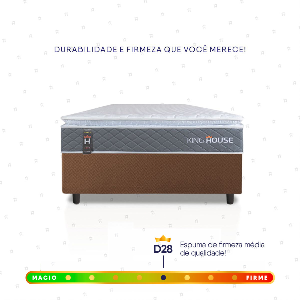Cama Box Luanda Espuma D28 Solteiro 88x188 Marrom King House