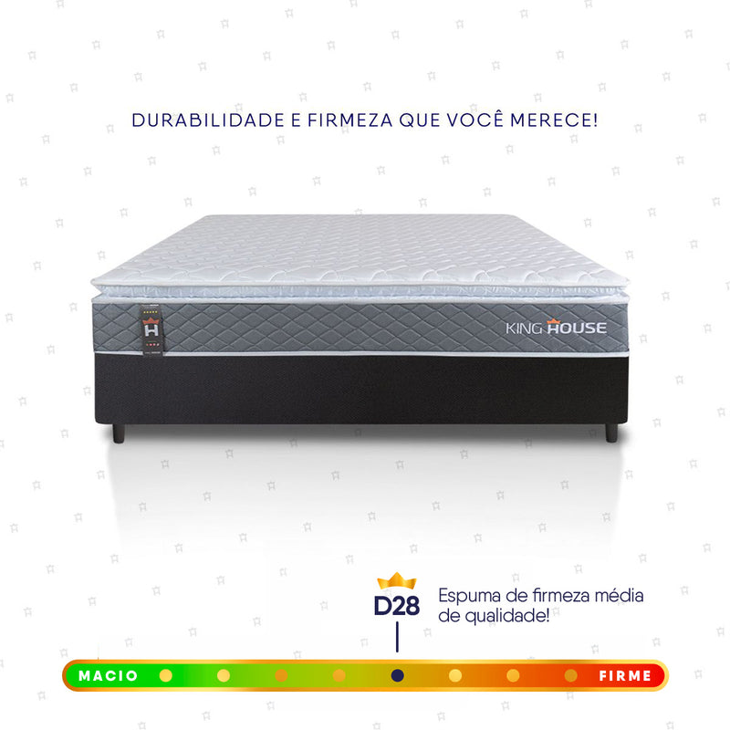 Cama Box Luanda Espuma D28 Viúva 128x188 Preto King House