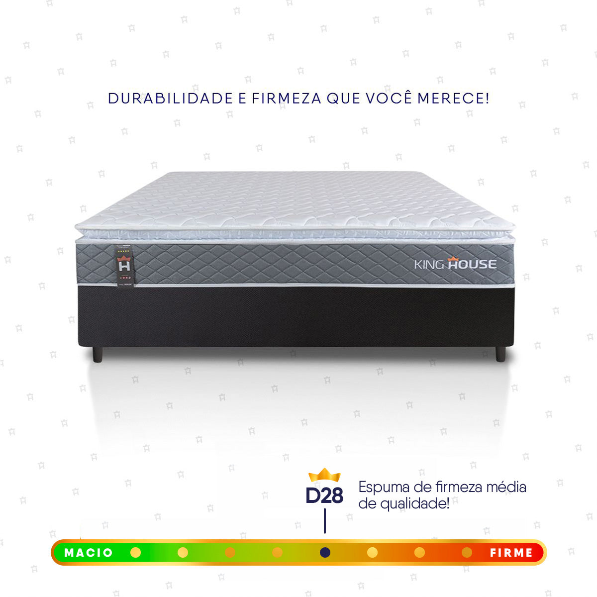 Cama Box Luanda Espuma D28 Casal 138x188 Preto King House