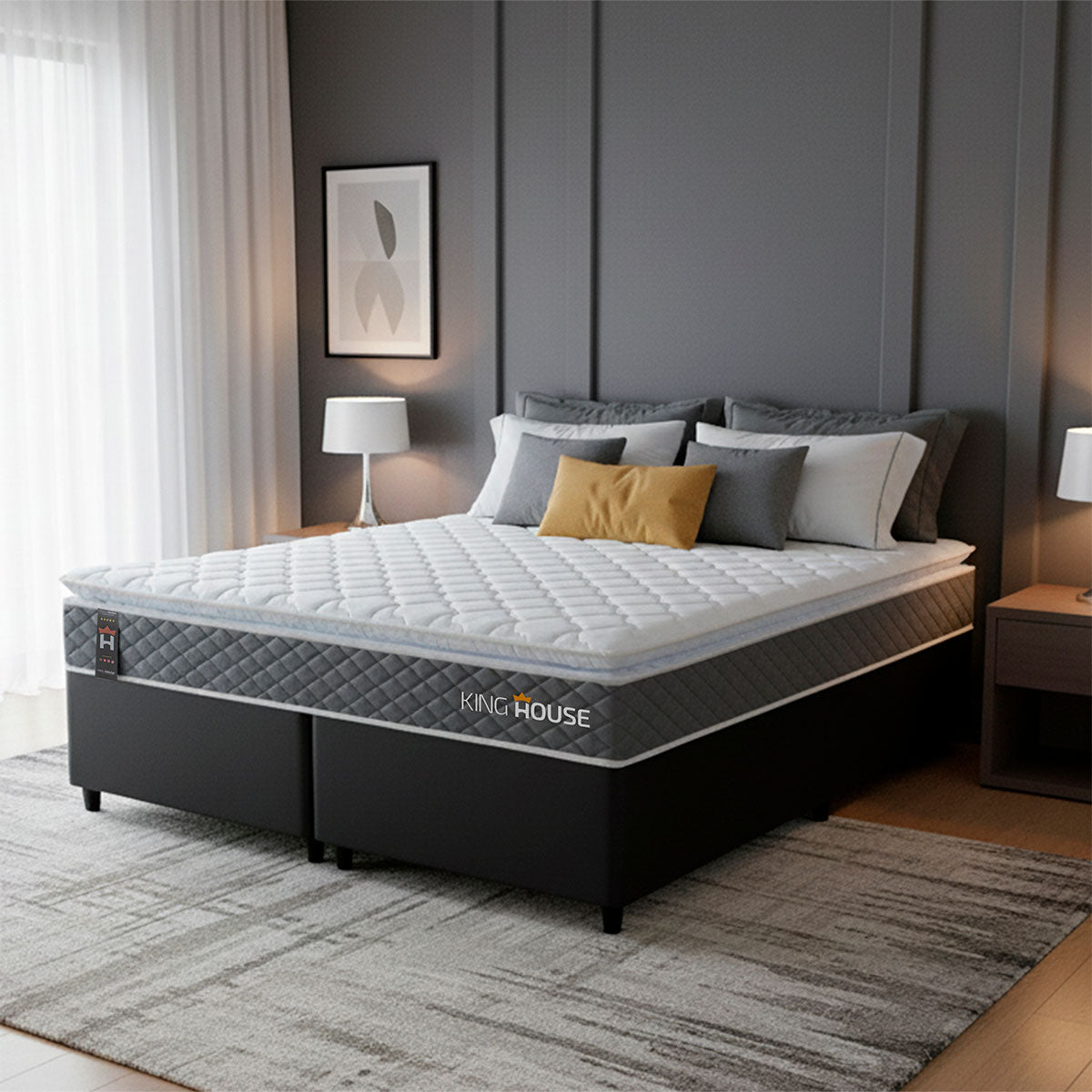 Cama Box Luanda Espuma D28 King 193x203 Preto King House