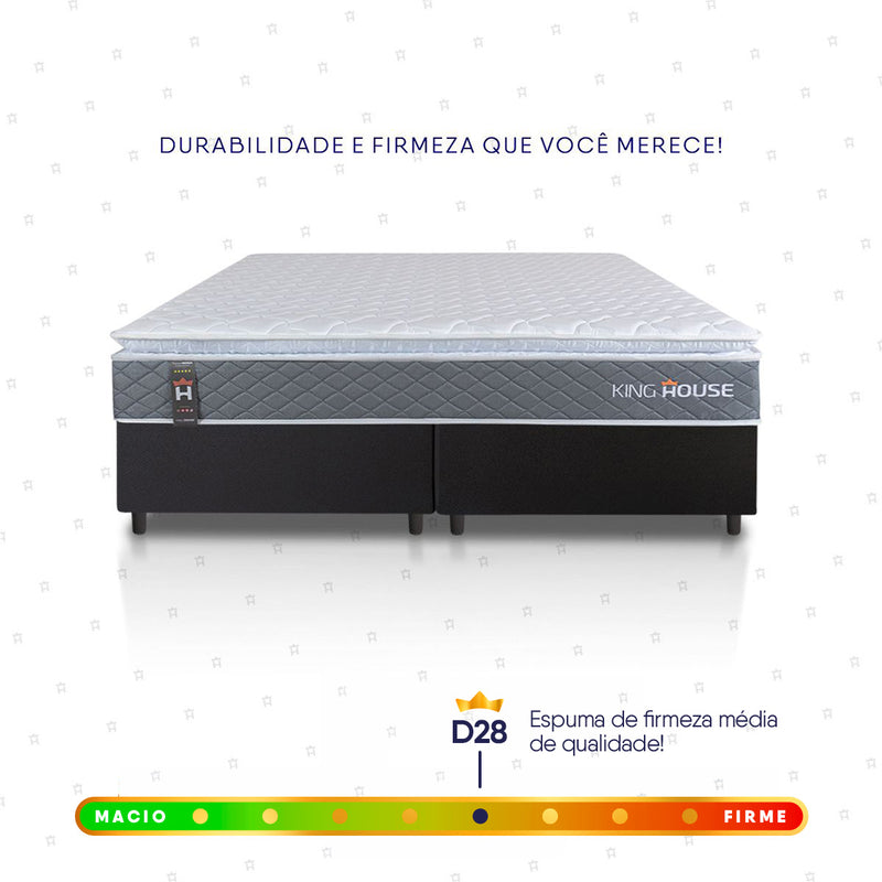 Cama Box Luanda Espuma D28 King 193x203 Preto King House