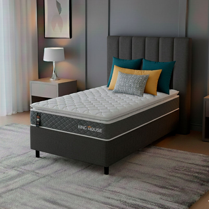 Cama Box Luanda Espuma D28 Solteiro 88x188 Preto King House