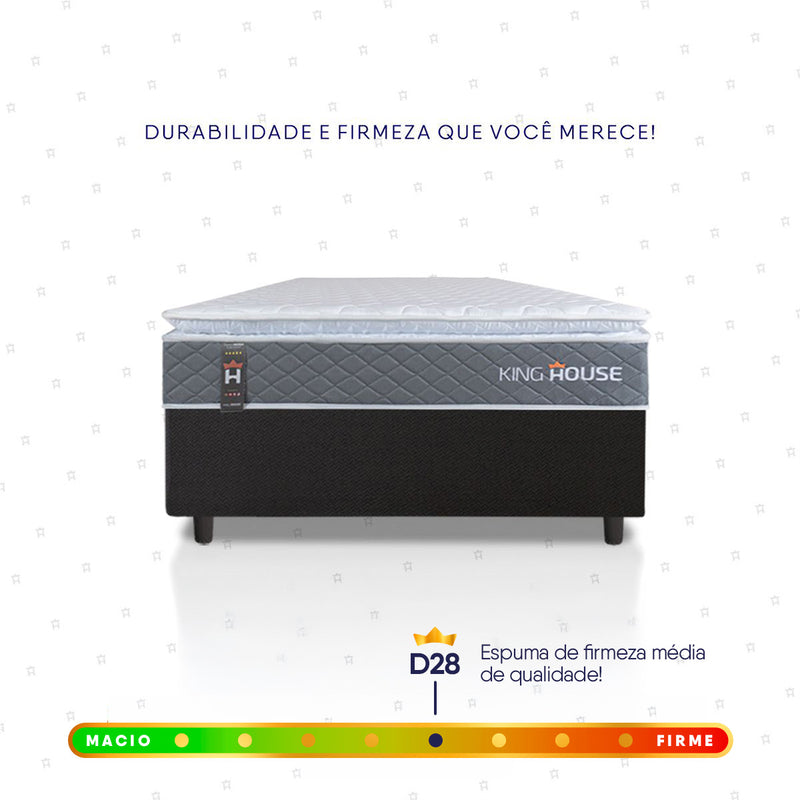 Cama Box Luanda Espuma D28 Solteiro 88x188 Preto King House